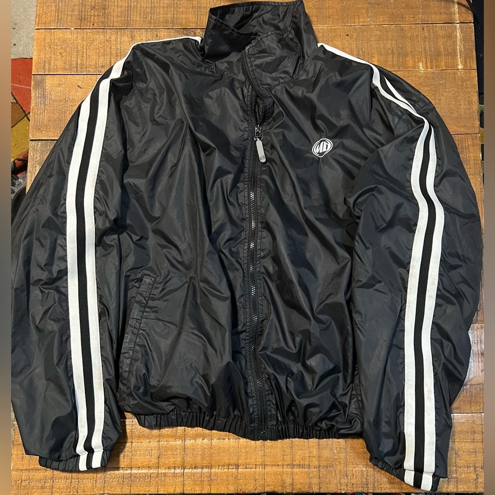 Mountain Dew Jacket Men's  XXLarge Full Zip Windbreaker Long Sleeve Lined Black